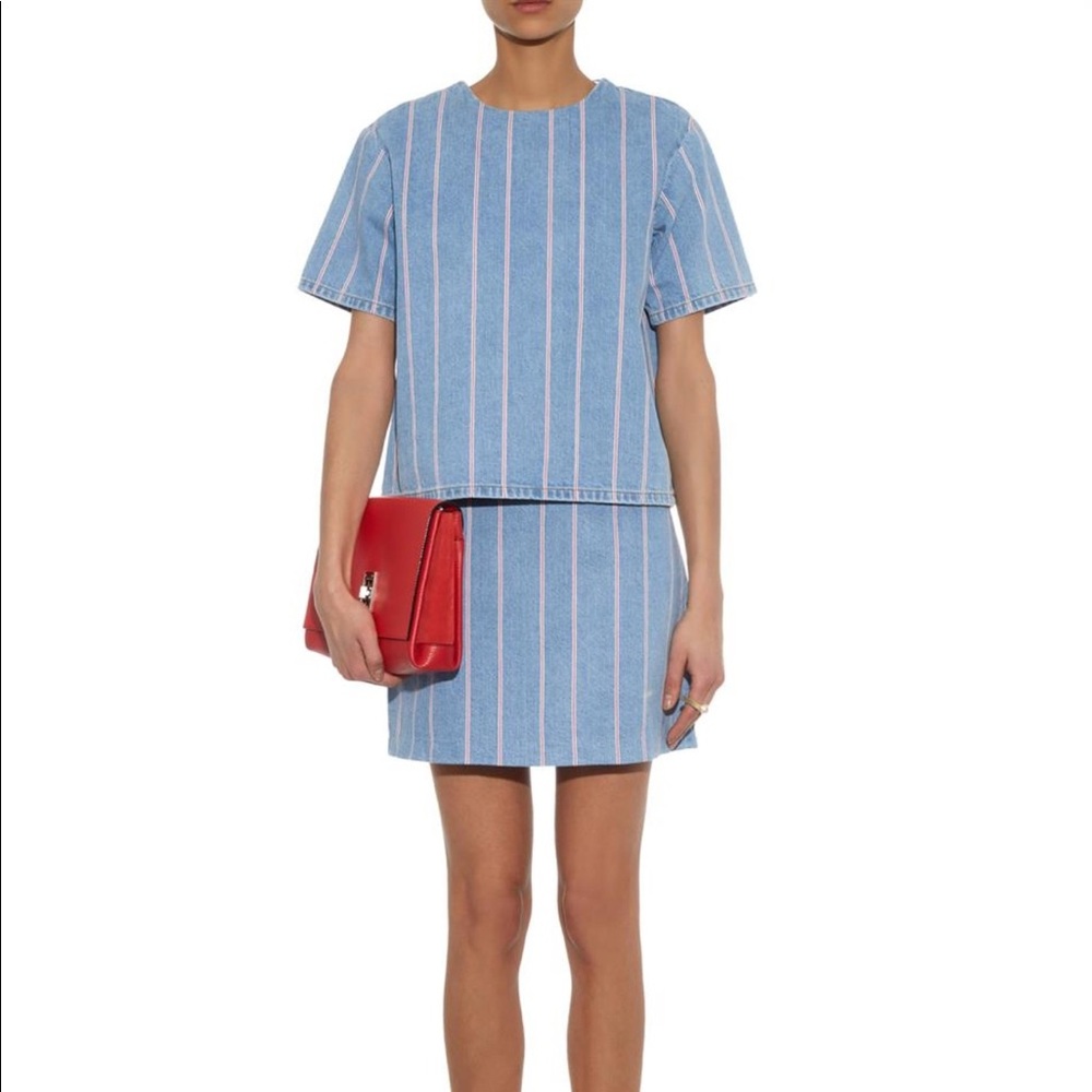 T by Alexander Wang pinstripe denim set